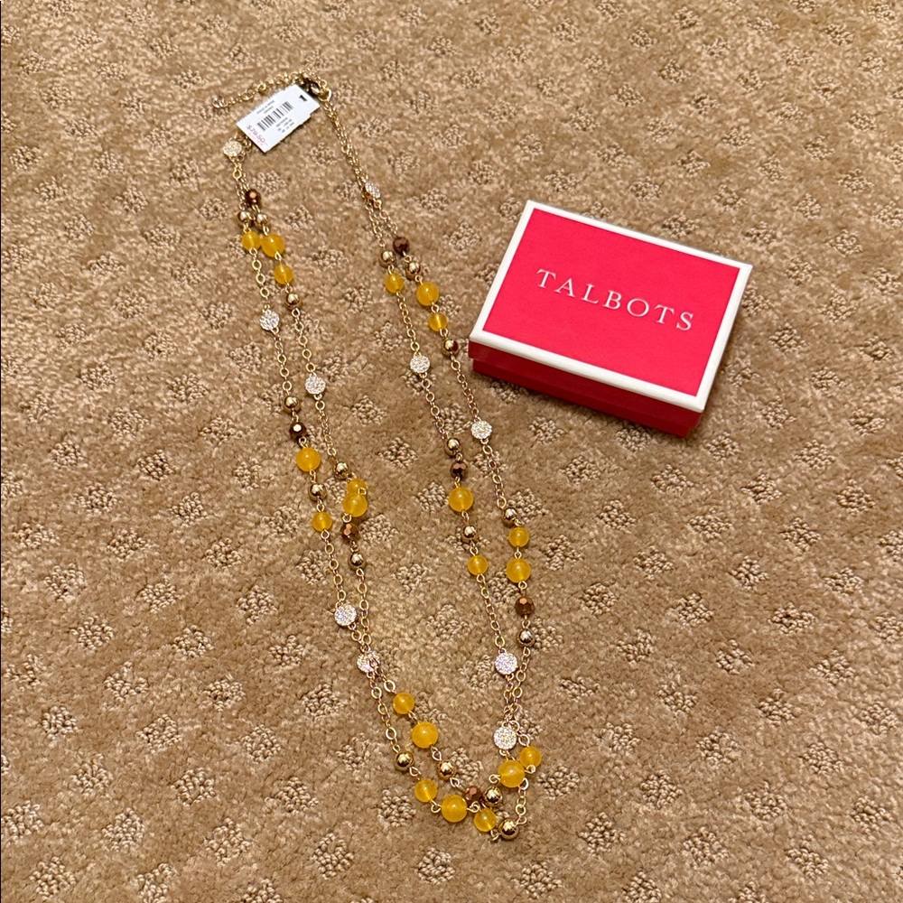 Talbots Gold and Yellow Beaded Necklace